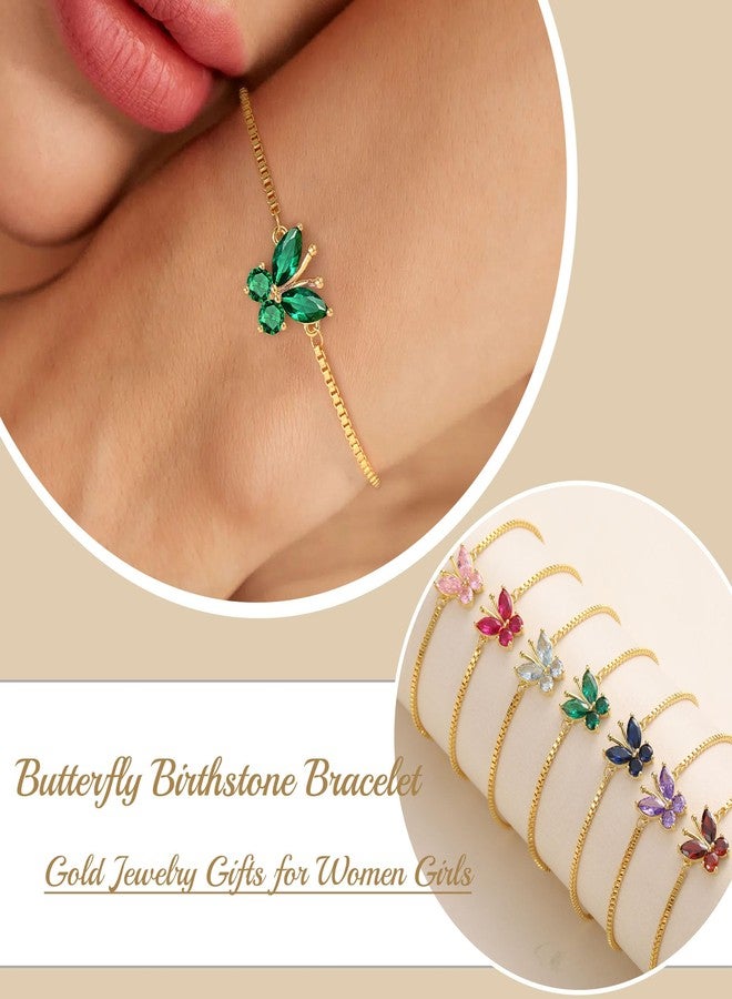 Sistble Christmas Gifts for Women Teens, Bracelets for Teen Birthstone Bracelet Dainty Butterfly Bracelet March Aquamarine Jewelry Anniversary Birthday Gifts for Daughter Granddaughter - Image 2